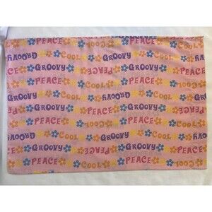 Vintage MARY-KATE & ASHLEY Pillowcase Pink Peace Groovy Cool!